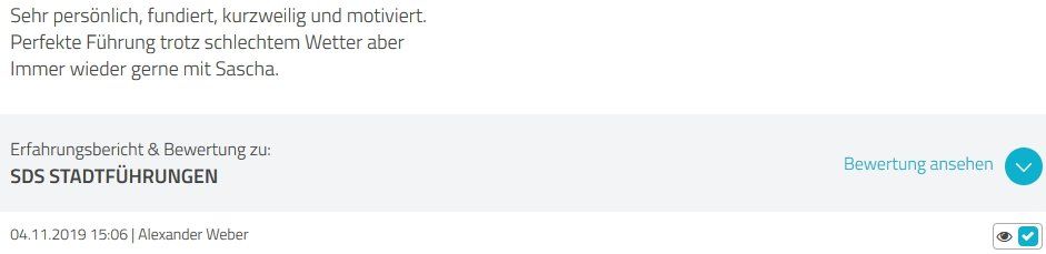 SDS STADTFÜHRUNGEN Sascha Seubert Kundenstimme Bewertung review