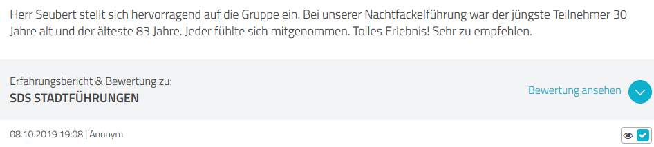 SDS STADTFÜHRUNGEN Sascha Seubert Kundenstimme Bewertung review