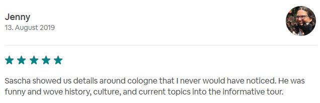 Review SDS STADTFÜHRUNGEN Sascha Seubert City tours Cologne Bonn Aachen Würzburg - informative tour