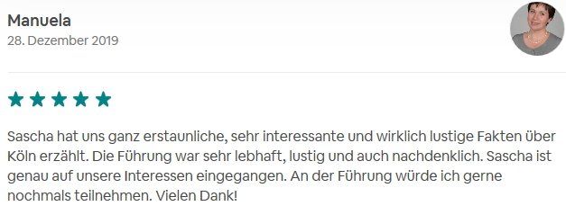 Referenz Kundenbewertung SDS STADTFÜHRUNGEN Sascha Seubert