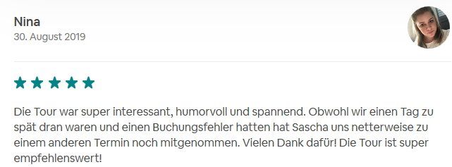 SDS STADTFÜHRUNGEN Sascha Seubert Kundenstimme Bewertung review