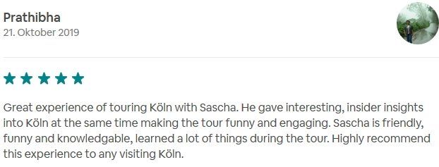 Review SDS STADTFÜHRUNGEN Sascha Seubert City tours Cologne Bonn Aachen Würzburg - funny and engaging