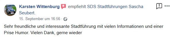 SDS STADTFÜHRUNGEN Sascha Seubert Kundenstimme Bewertung review