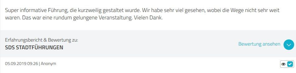 SDS STADTFÜHRUNGEN Sascha Seubert Kundenstimme Bewertung review