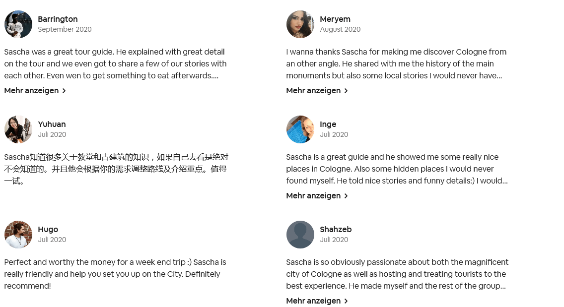 airbnb - zahlreiche Spitzenbewertungen SDS STADTFÜHRUNGEN Sascha Seubert airbnb - zahlreiche Spitzenbewertungen SDS STADTFÜHRUNGEN Sascha Seubert