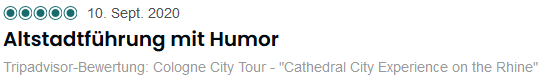 KÖLN City-Tour »Erlebnis Domstadt am Rhein« Bewertung