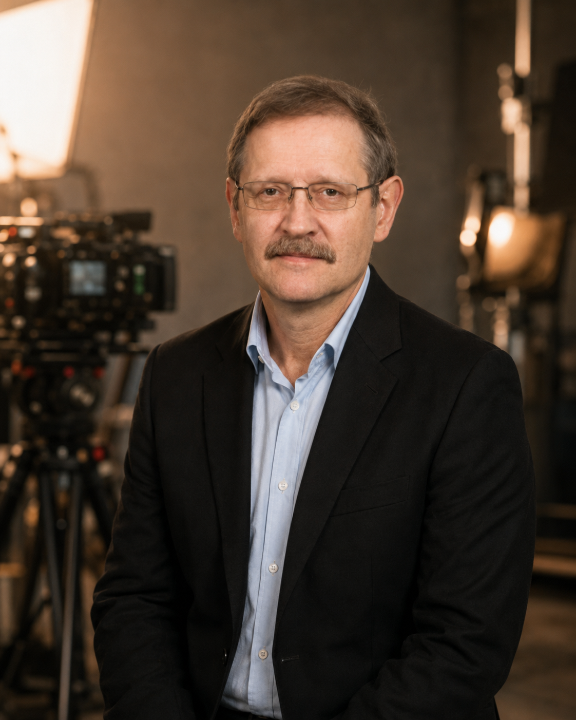 Albert Baeumer auf einem Filmset