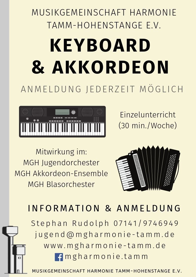 Keyboard und Akkordeon