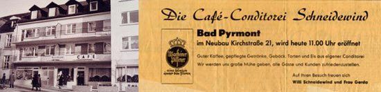 Eröffnungs-Inserat des Café Schneidewind 1968