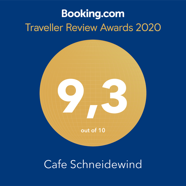 Gesamtbewertung Café Schneidewind Ferienwohnungen Booking.com 2020: 9,3 von 10