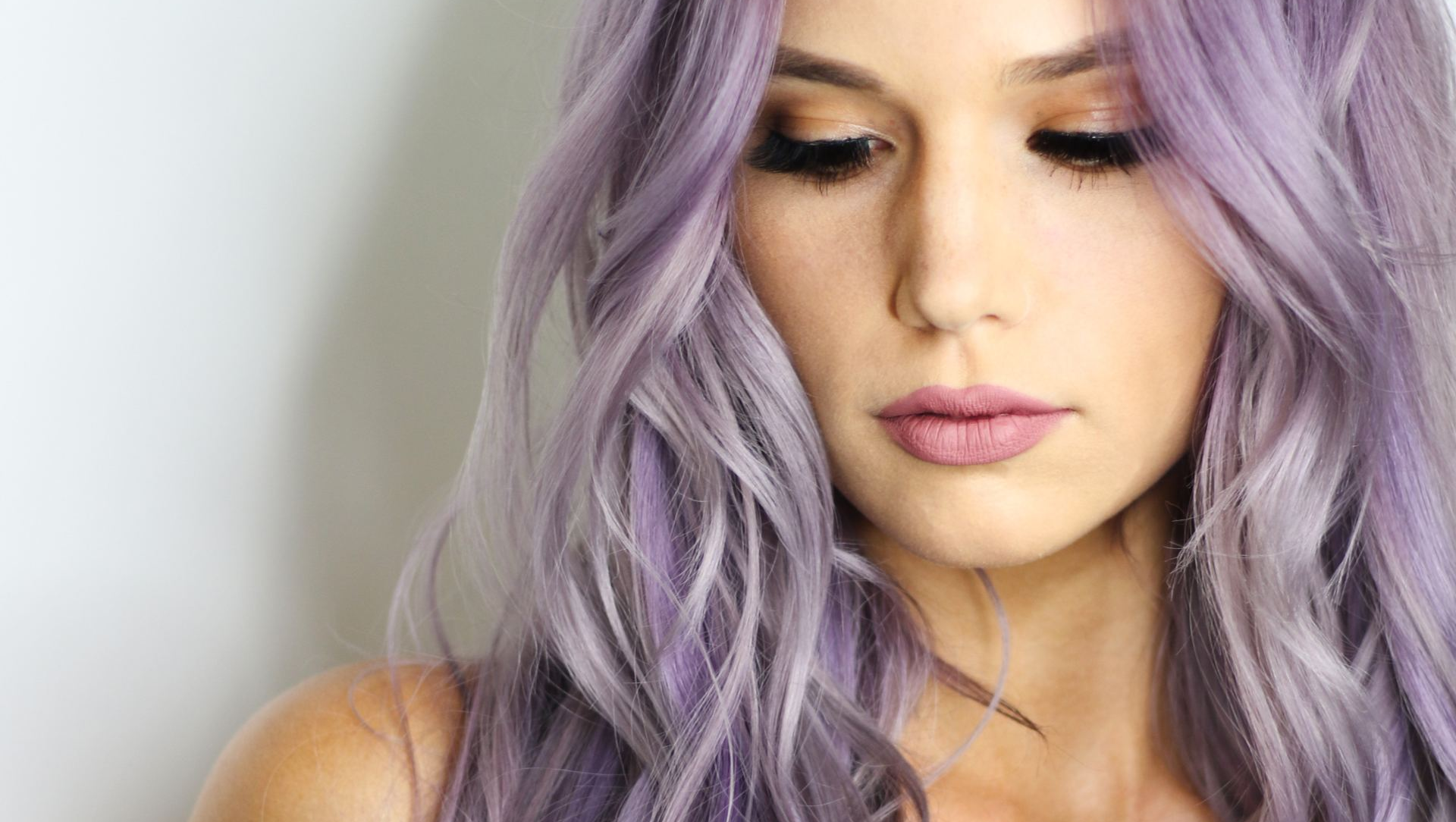 Woman with purple hair