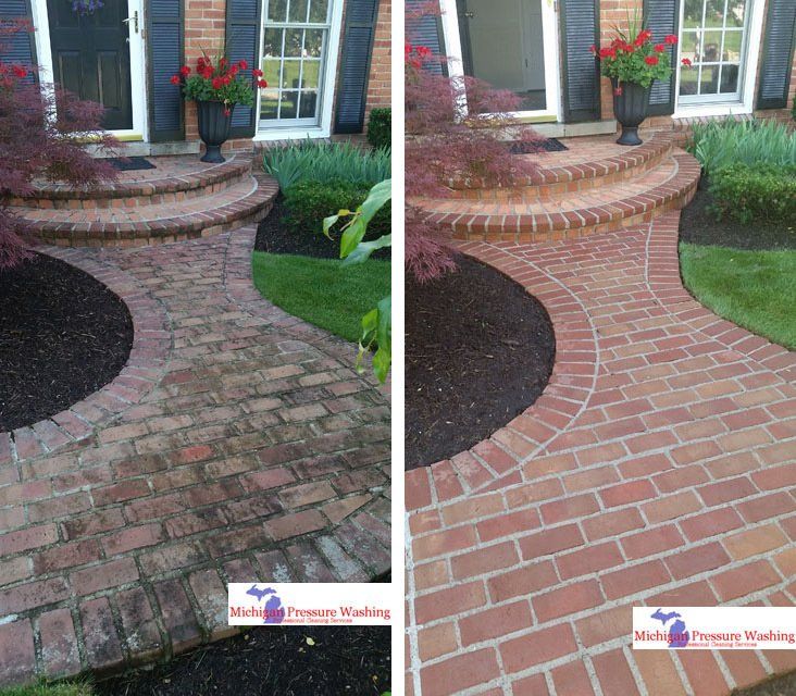 Brick paver washing in Michigan