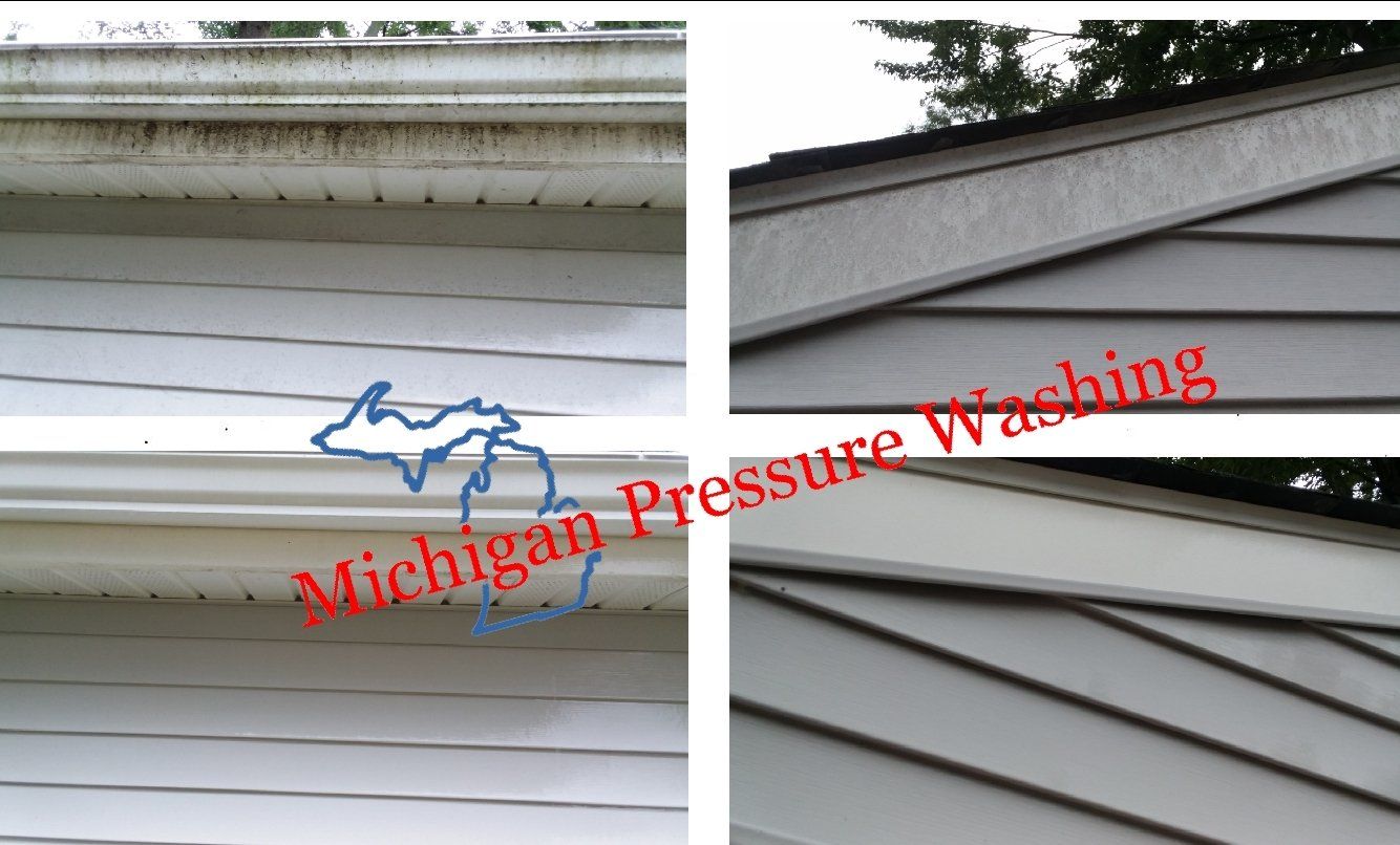 Trim and vinyl siding power washing Michigan