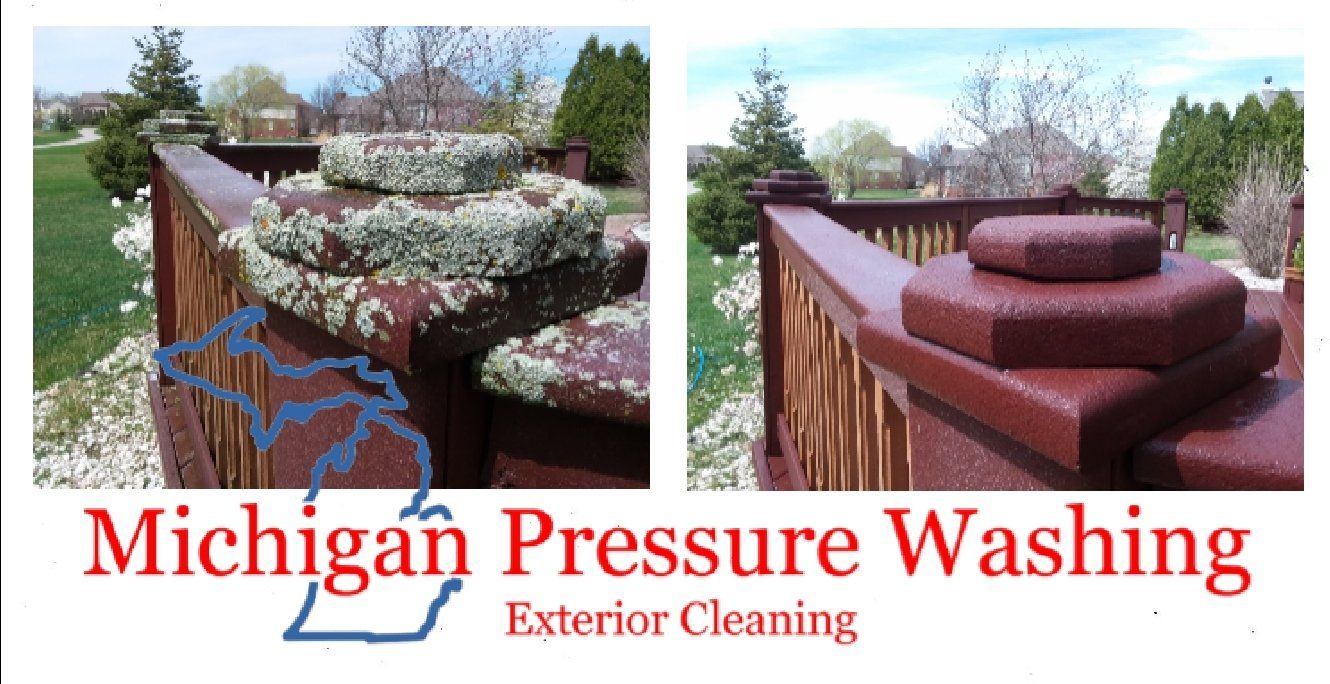 Trex composite deck washing near me. Removal of mold and mildew stains. Michigan Pressure Washing Exterior Cleaning