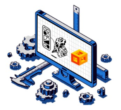 Icone représentant le bureau d'étude et la conception assistée par ordinateur