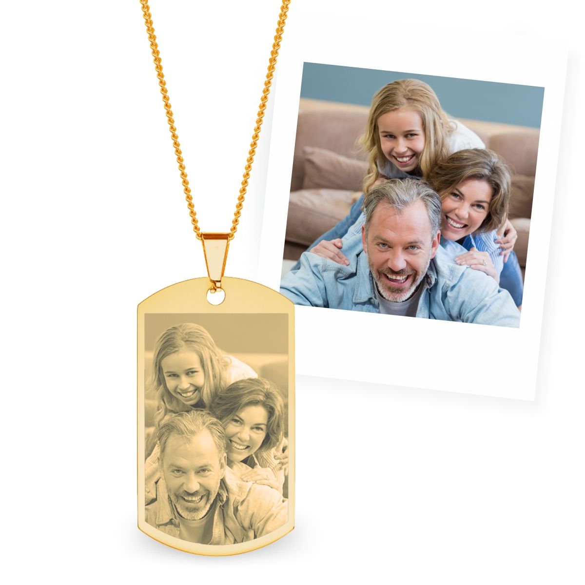 Bildgravur Gold rechteck