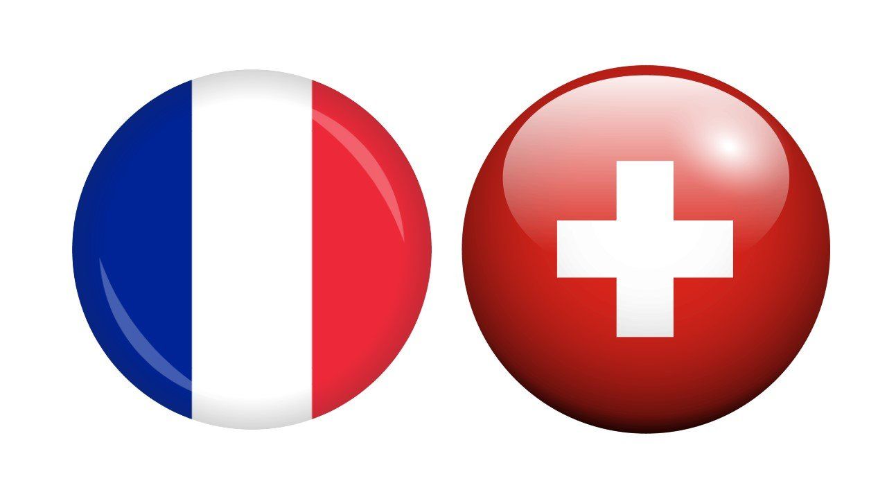 Schweizer und Französische Fahne made in Europa