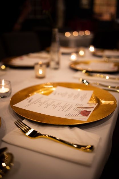 Dinner table at night