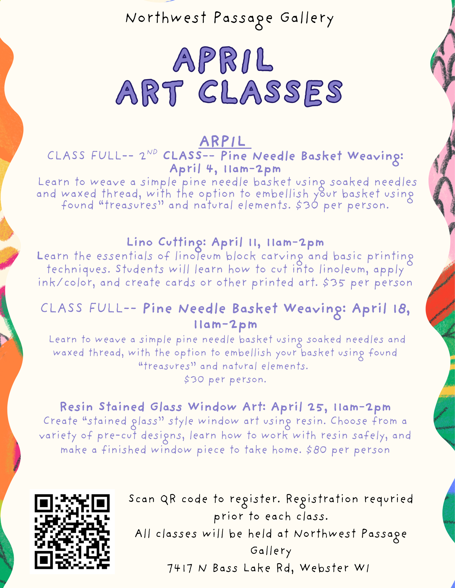 Art Classes, Burnett Area Arts, Webster-Siren, WI