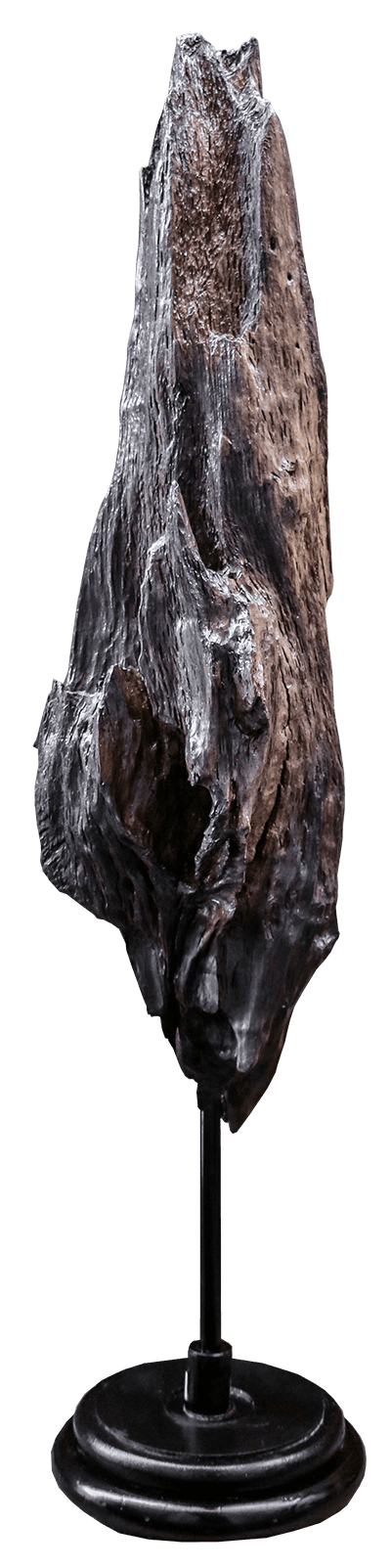 Bois de chaîne immergé plusieurs années dans un étang d'auvergne sculpté par l'artiste jaym.