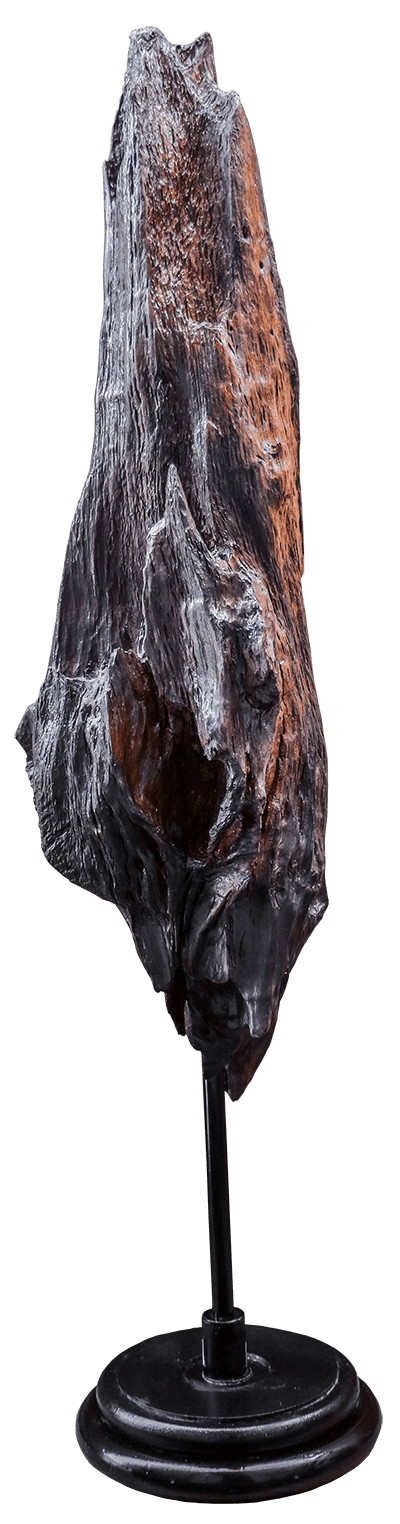 Flamme en bois representant la feminité du monde et des saisons qui pasent, Sculpture signé JAYM