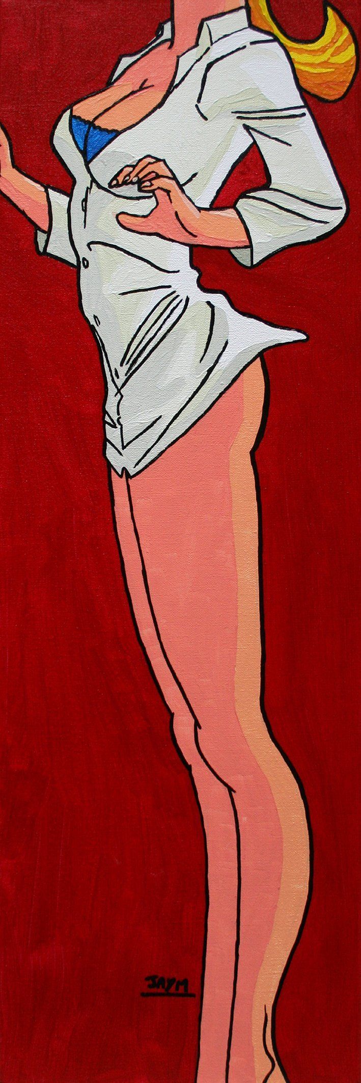 Pin up femme sexy vintage signé jaym