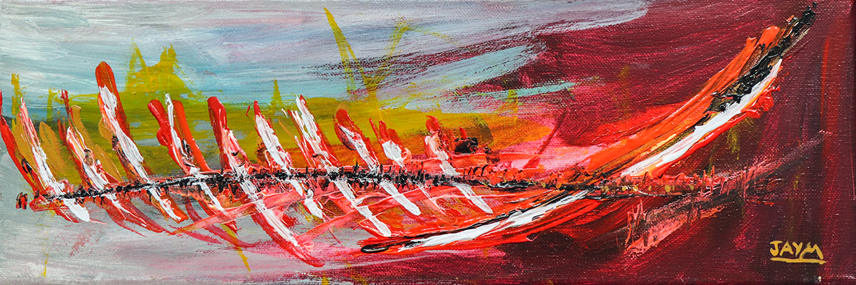 Peinture acrylique et vernis sur toile, petit format signé par l'artiste JAYM, résidant proche de Clermont-Ferrand.