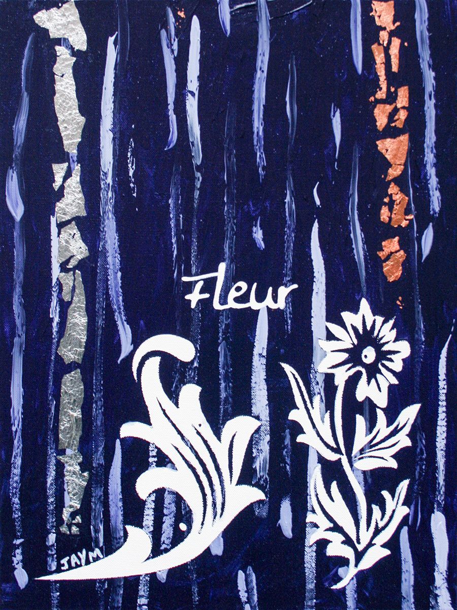 Fleurs printanières, grande feuille, chardon.