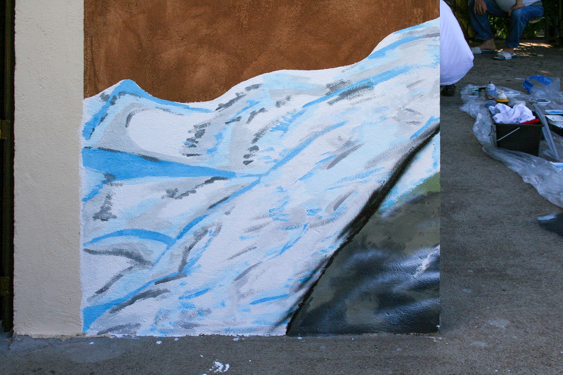 Détail du retour, début de la fresque Sancy Mary Dome 63810 Cros