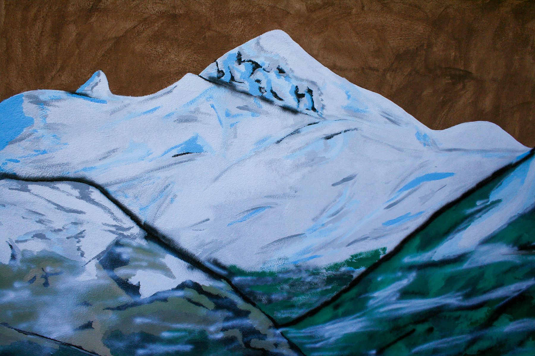 Chaîne du Sancy avec le Puy du Sancy en point dominant de cette fresque murale unique.