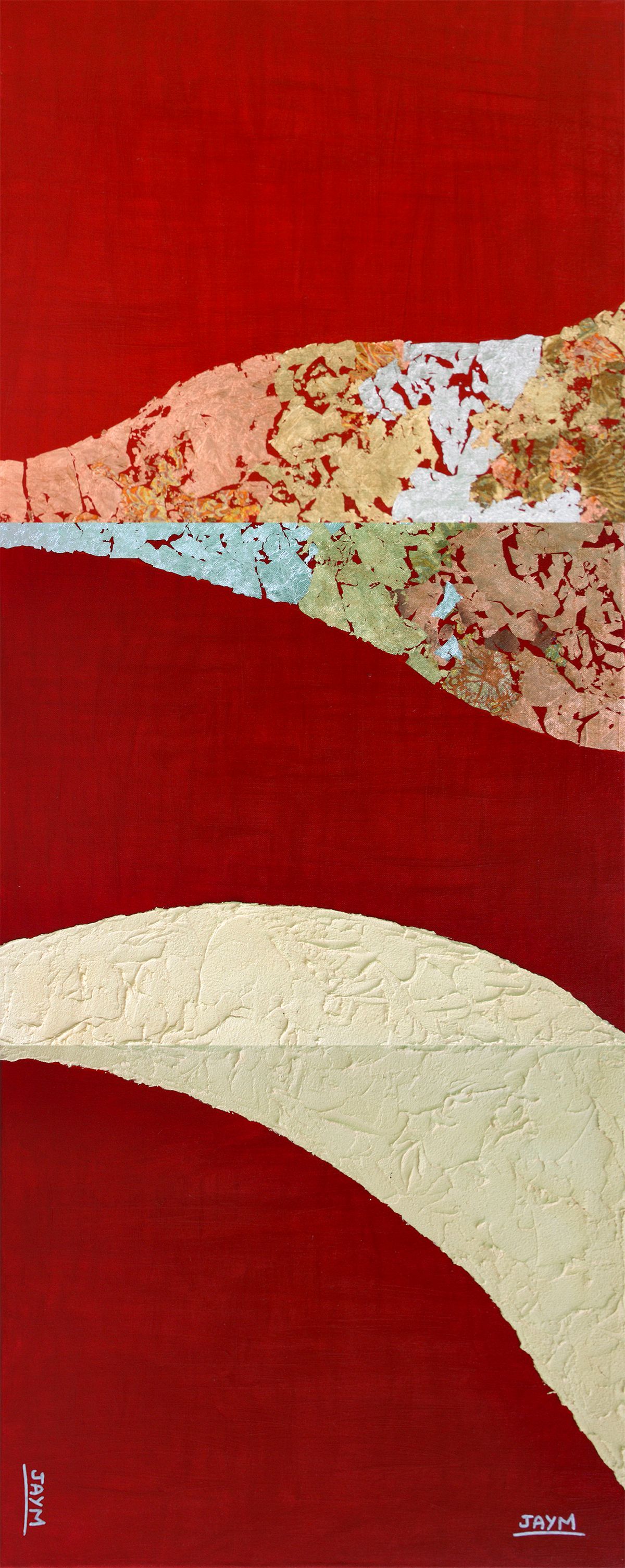 Assemblage vertical avec les tableaux positionnés à l'horizontal, vendue en galerie ainsi.