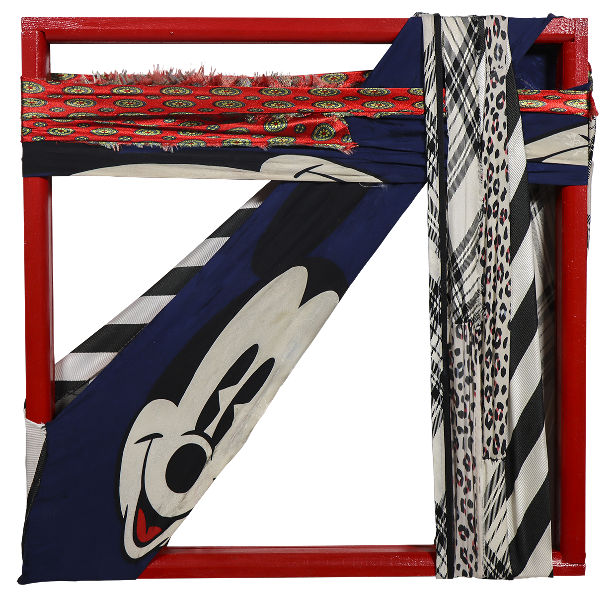 Mickey Mouse, tissus, cravates en bandes.