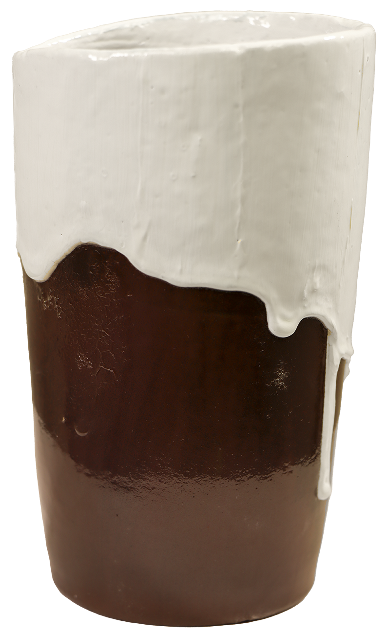 Vase avec coulure de peinture