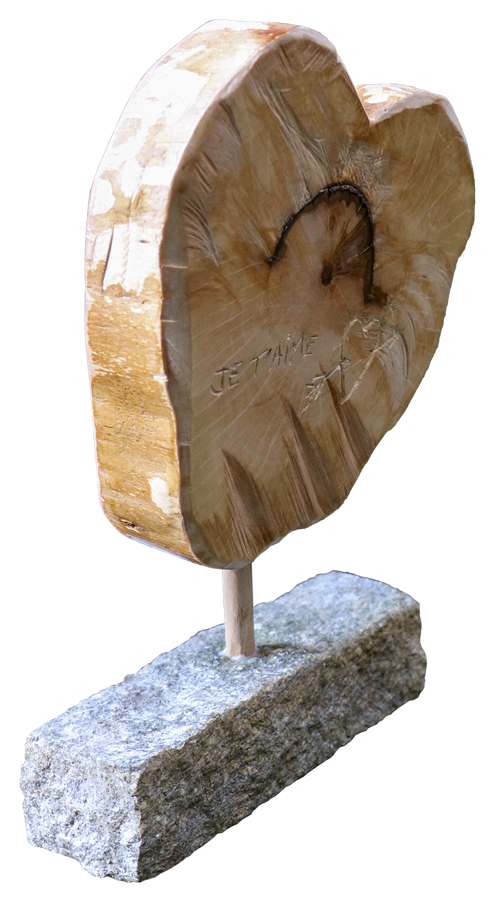 Rondelle de bois brute.