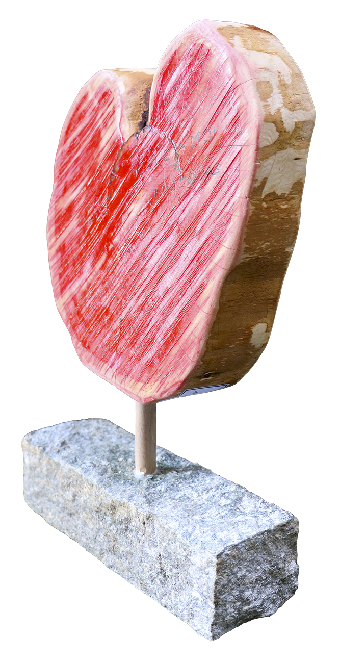 Acrylique rouge carmin.