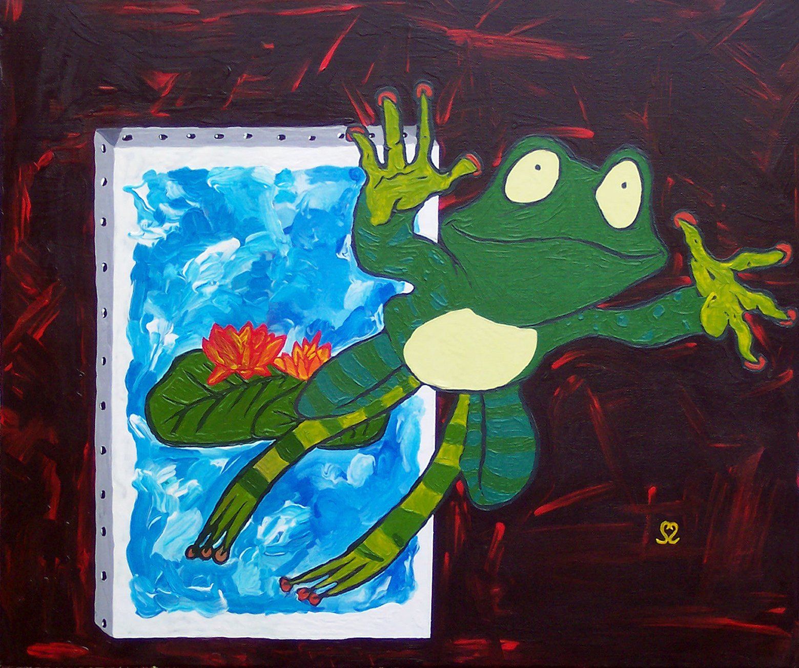 Illusion d'optique 3D, toile signé par l'artiste peintre JAYM.