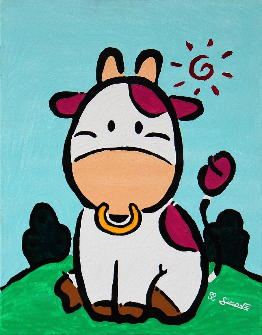 Divisé de son diptyque Fou de Meuh, toile signé par l'artiste clermontois Jonathan Simon de séverac, également photographe de publicité.