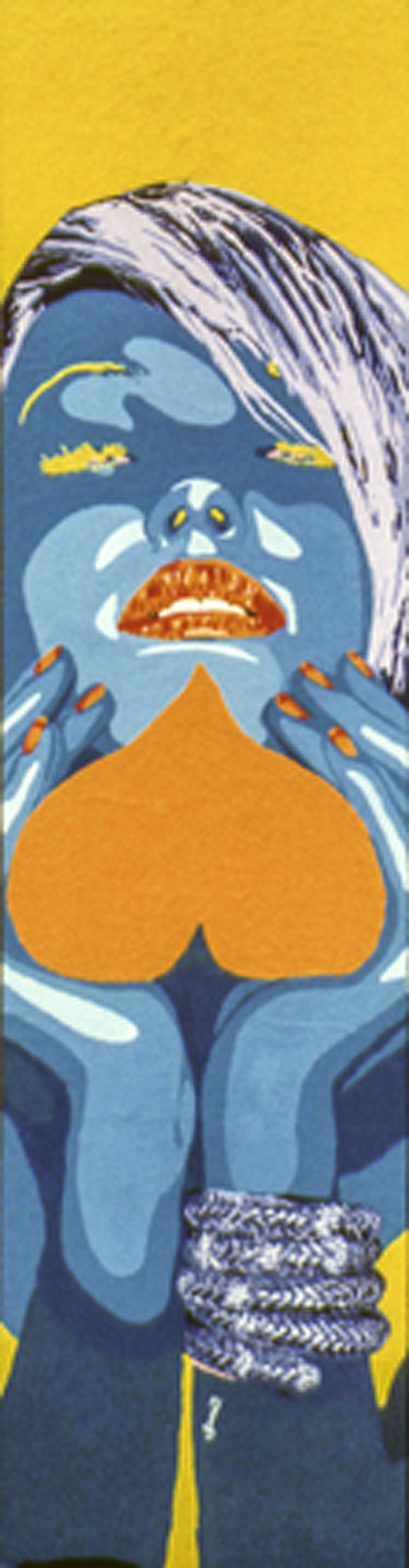 Négatif, amour, coeur sur la main