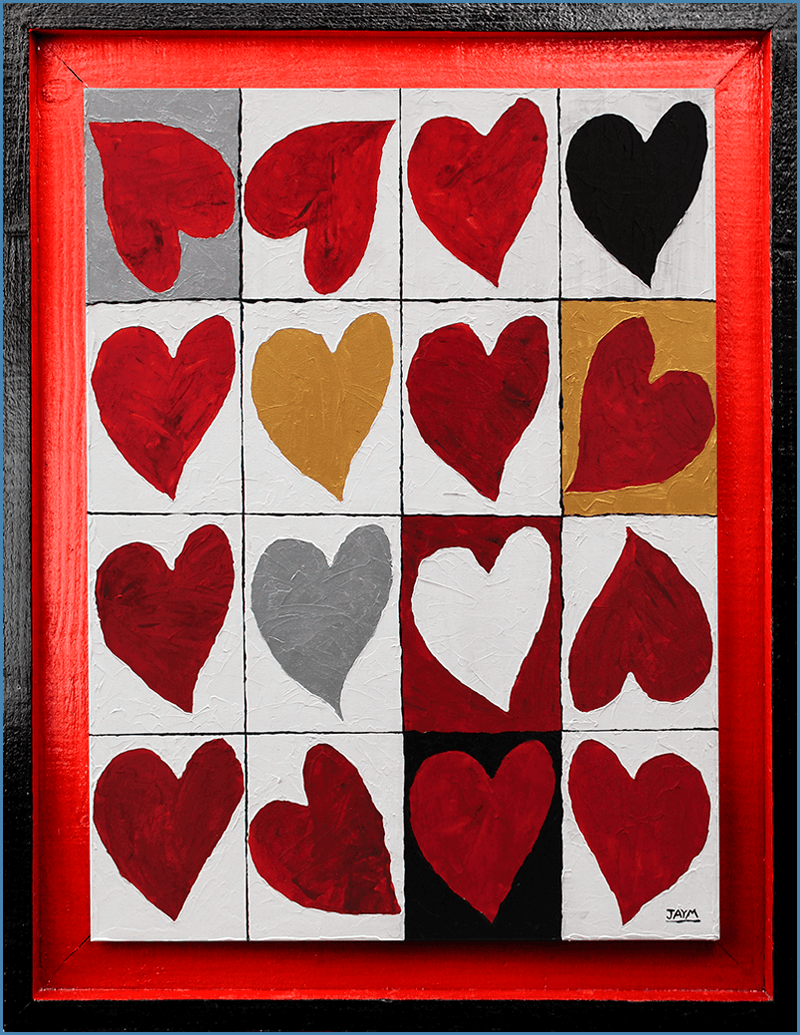 Peinture acrylique vernis sur toile coton, cadre bois peint et vernis, l'ensemble réalisé par Jonathan SIMON DE SEVERAC, artiste peintre polyvalent du Puy-de-Dôme 63