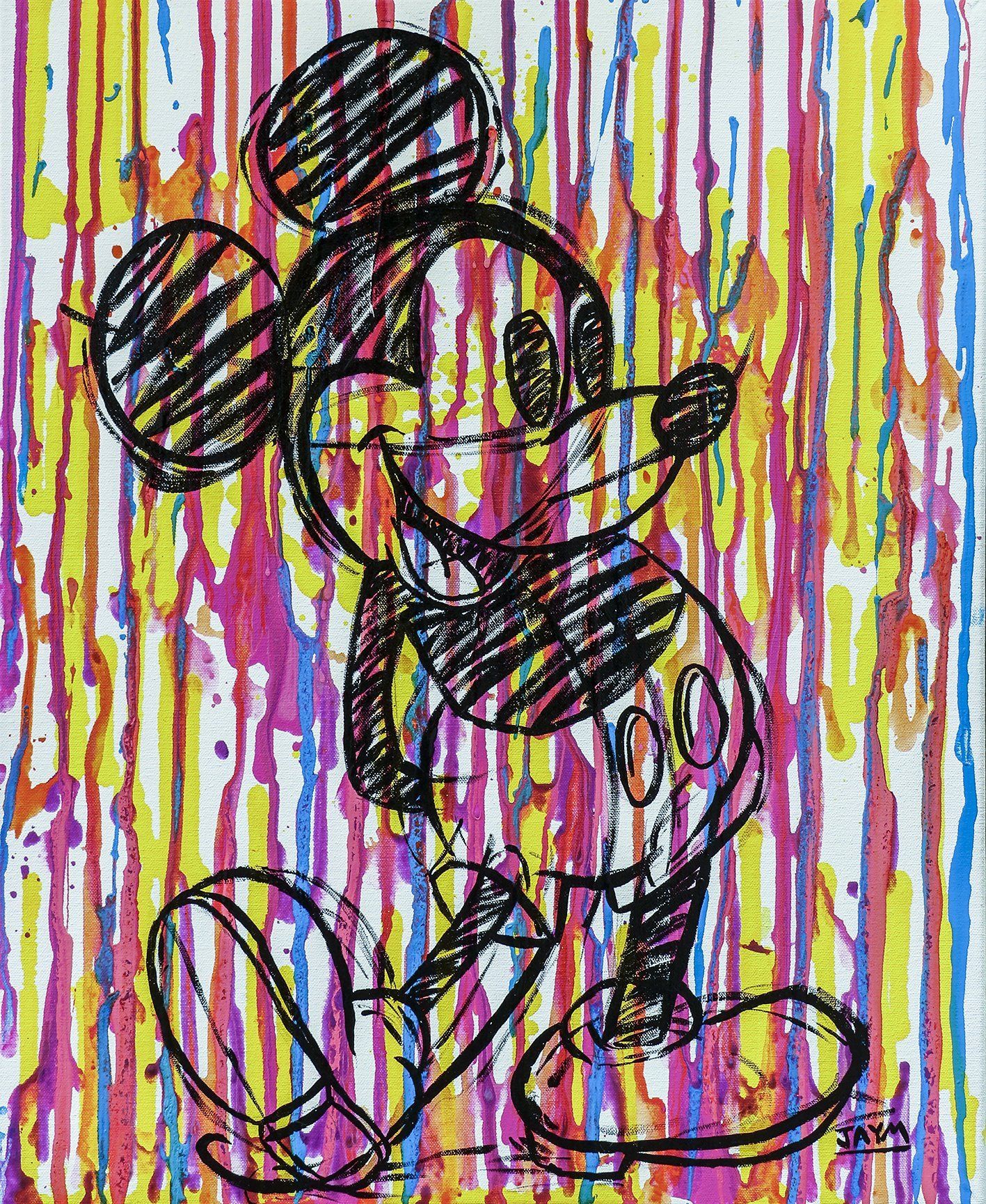 Mickey coulure de peinture dessin crayonné