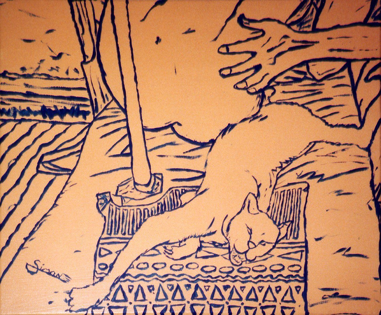 Fait parti d'un diptyque, l'oeuvre est une création de l'artiste durtolois dont la côte augmente régulièrement, Jaym.