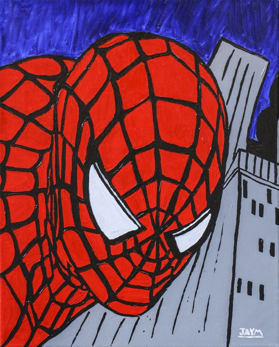 Spiderman portrait signé par l'artiste jaym