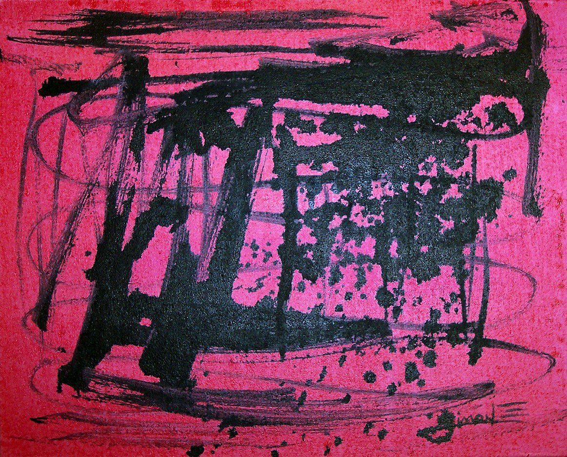 Encre de chine sur toile, durtol, france, signé jaym