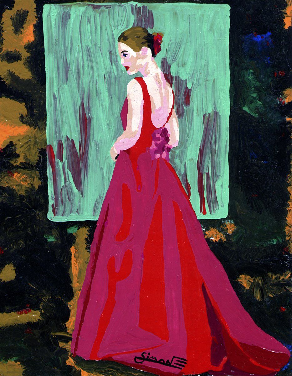 Femme en robe de soirée