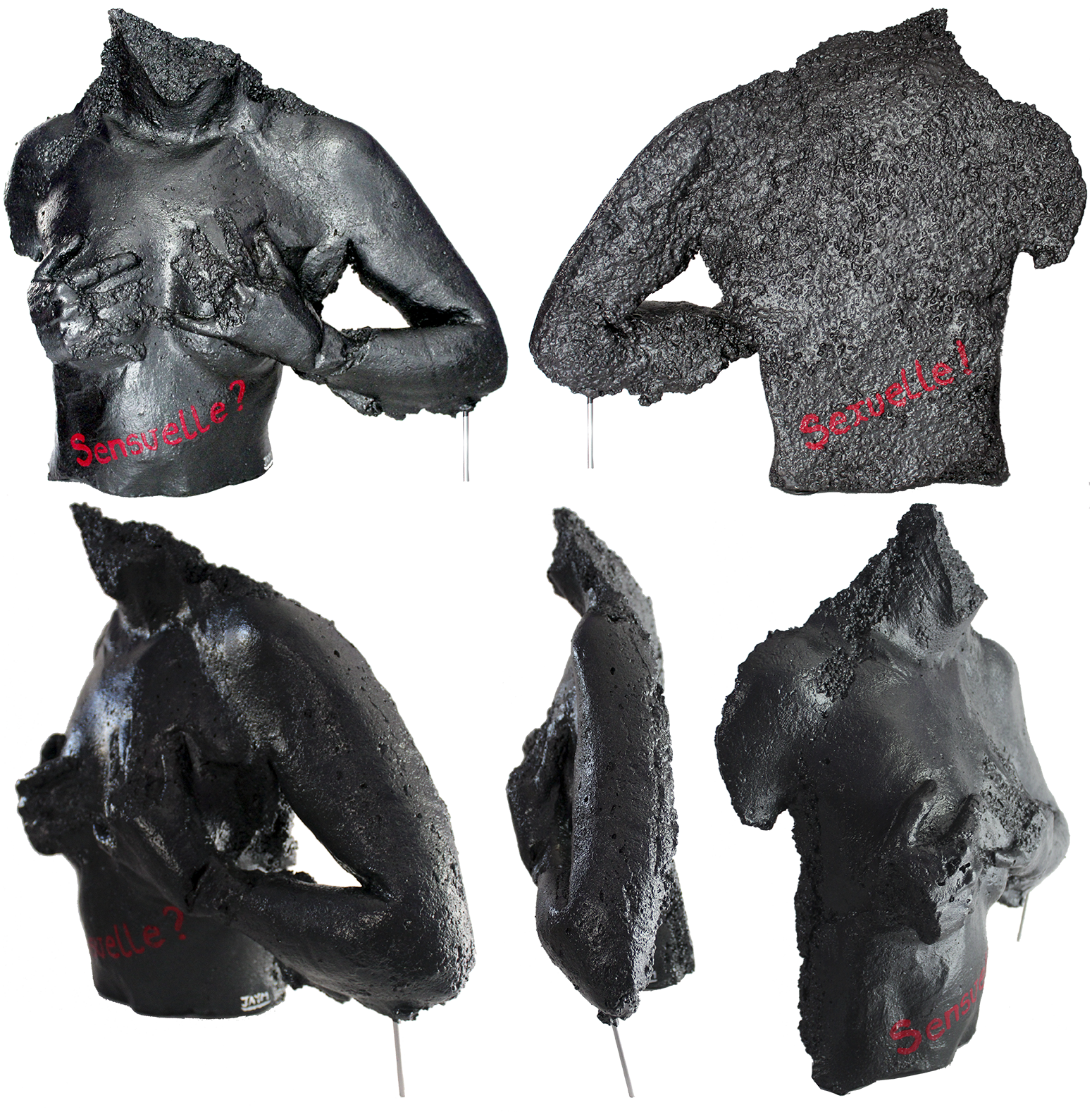 Elle cache ses seins avec ses mains