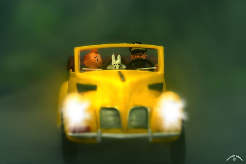 Tim und Kapitaen Haddock auf Tour