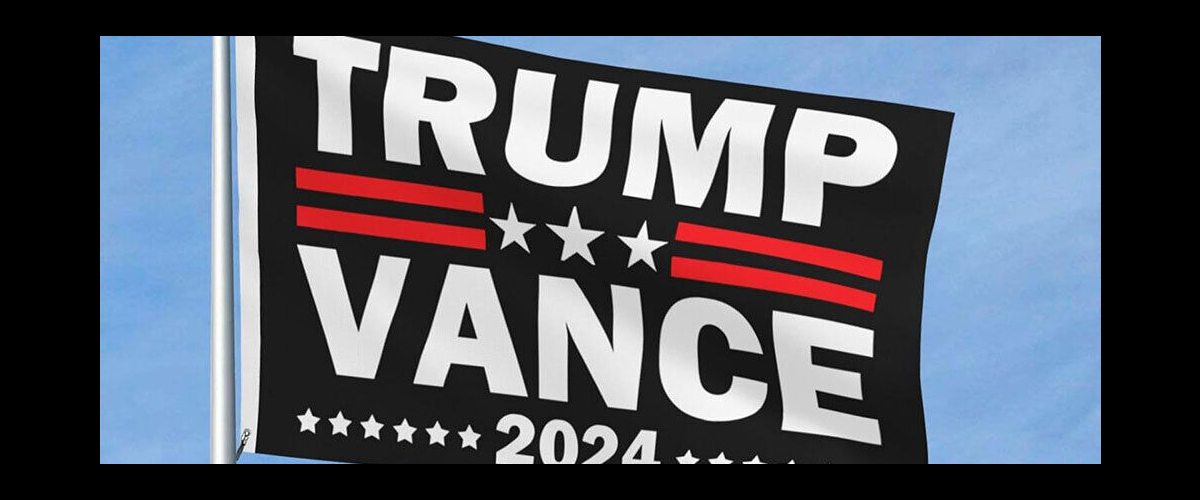 Campaign flag for Trump/Vance 2024. Photo eBay