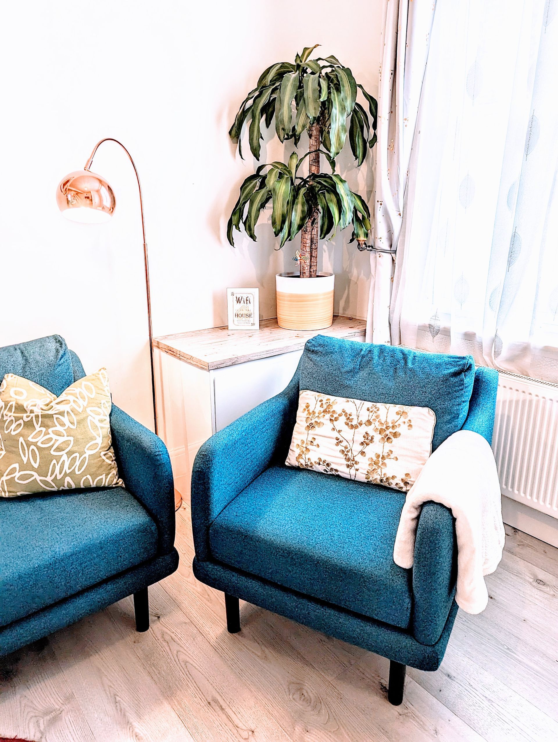 lounge seating blue chair