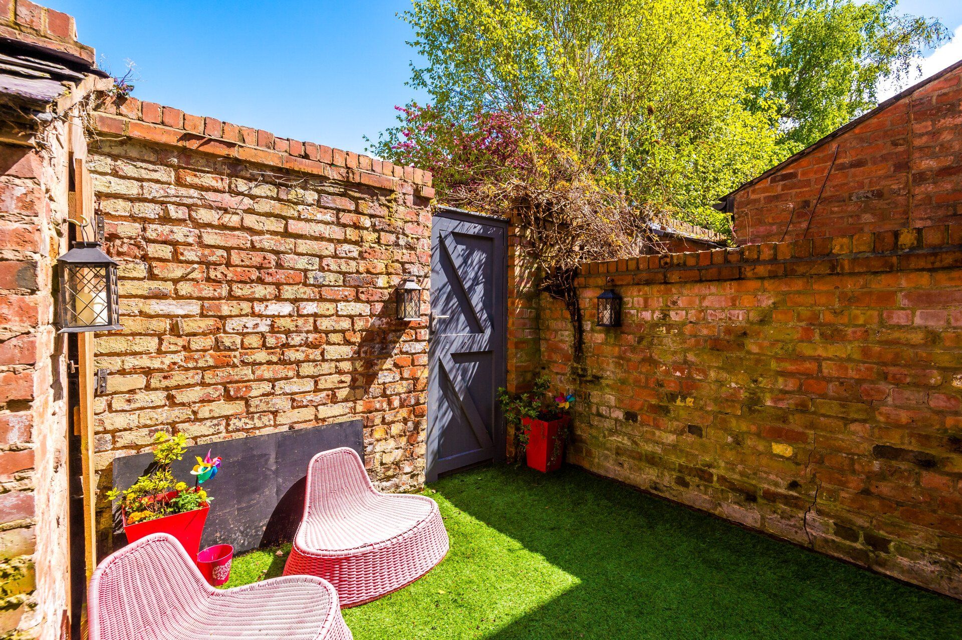 seating in the sunny garden