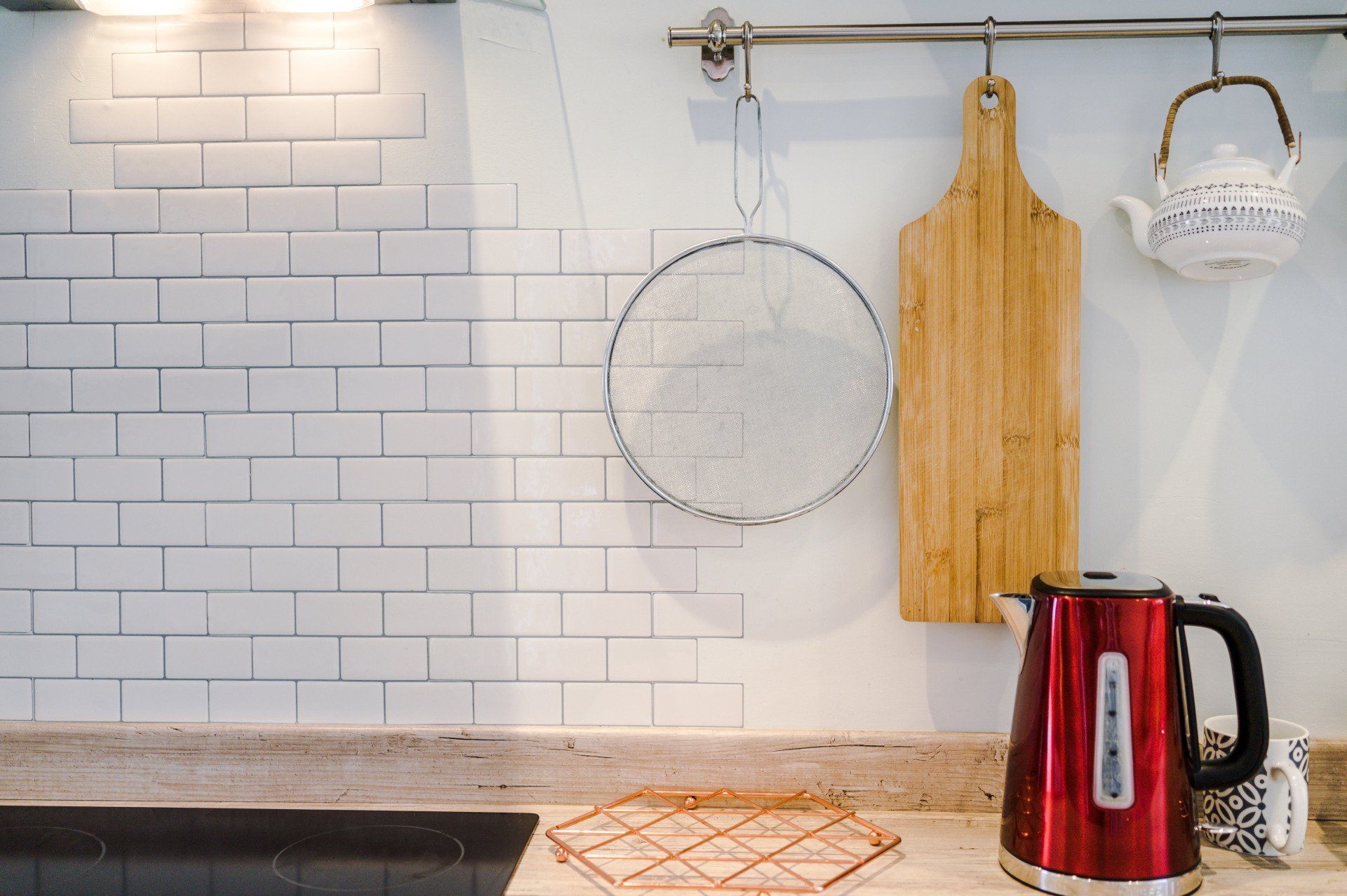 hob and kettle with kitchen amenities